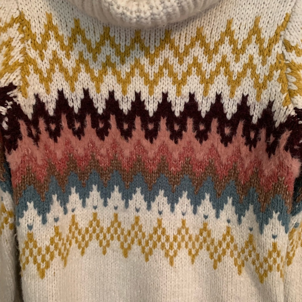 LOFT Fair Isle Turtleneck sweater. Size XXSP. - Picture 3 of 8